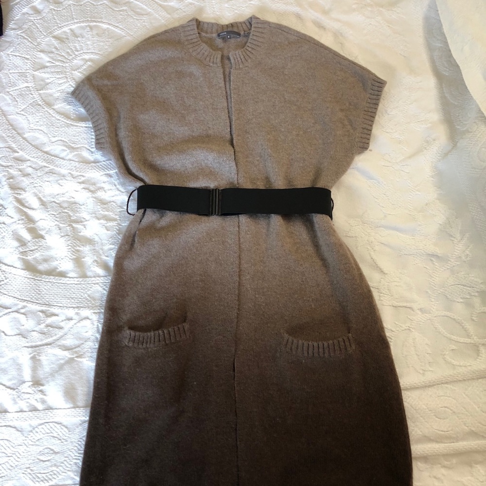 Vince Cashmere/Wool Long Cardigan with Belt